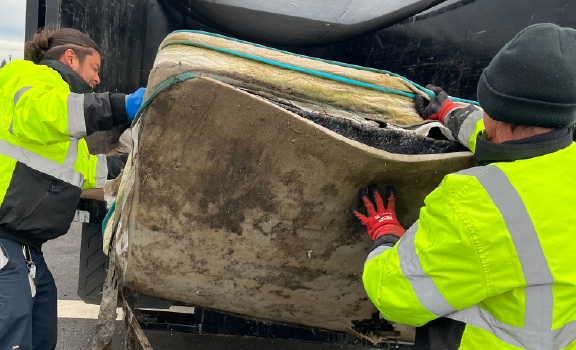 Homeless encampment cleanup and hauling